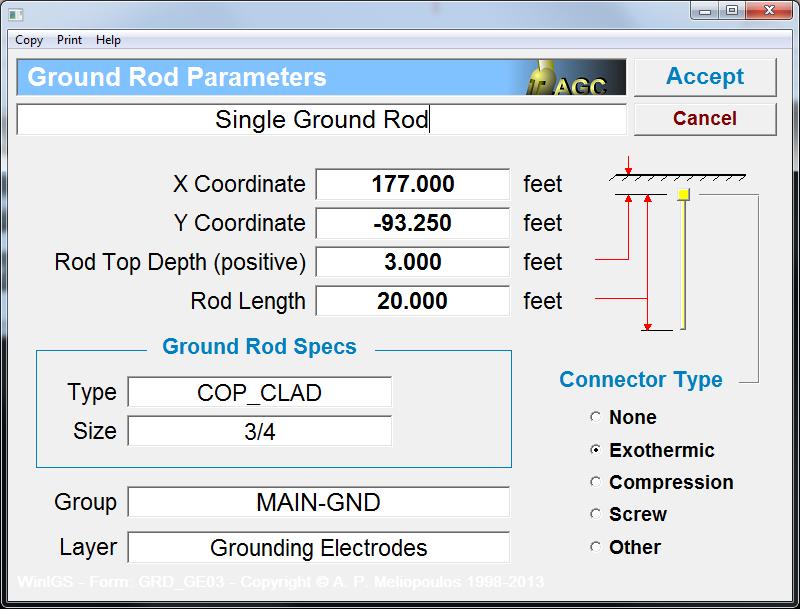 Figure 1.10: Ground Rod Parameter Form Figure 1.