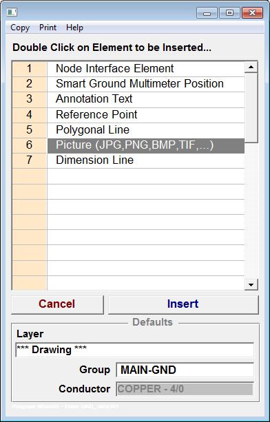 Figure 4.3: Reference Object Selection Window Next, left-click and while holding the mouse button down drag the mouse to define the rectangular region for the drawing.