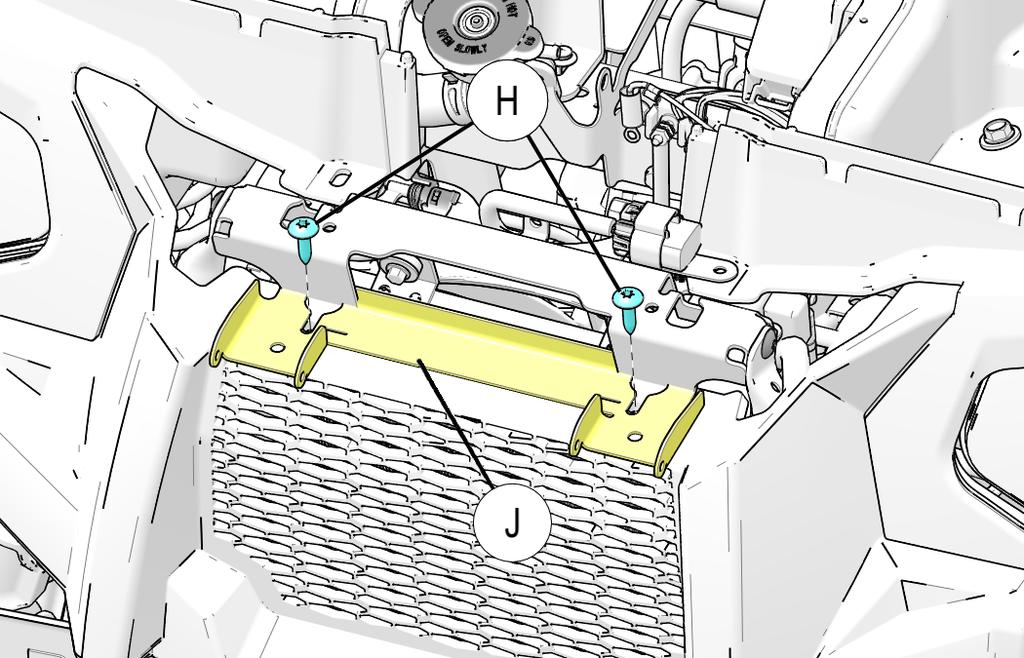 Remove lower fascia fasteners (K) (L) and pull the fascia (M)