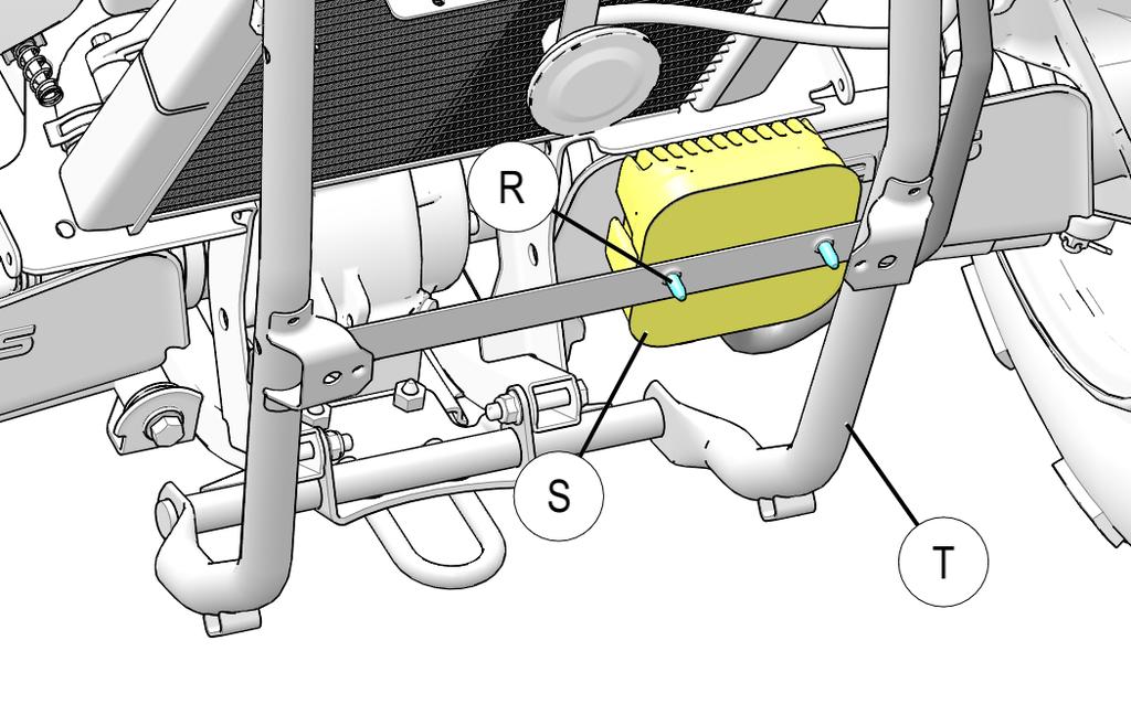 Remove two screws (U) holding stock bumper support (T) onto upper