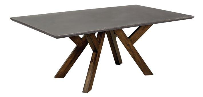 Thurston Dining Table Dark Gray 210W x 100D x 76H cm Min: 10 pieces Carton: Top 225W x 1118D x 18H / Base 88W x 80D x 46H cm