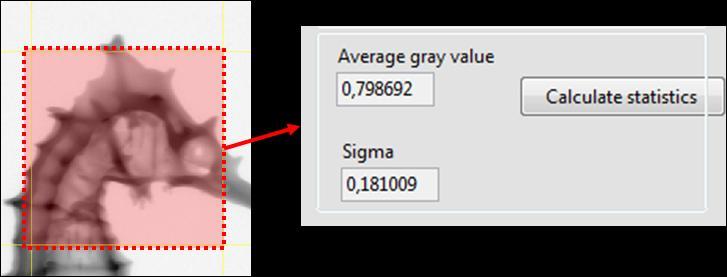 18: Histogram options Line profile The line profile function calculates the gray-value of each pixel along a line from the centre of one ruler to the centre of the