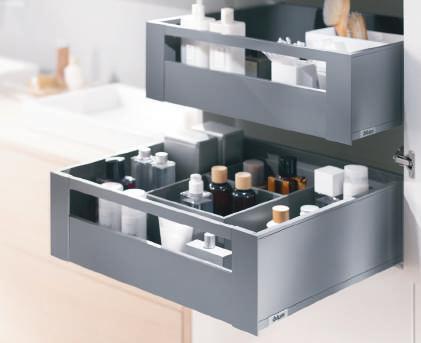 drawers Available in Orion Grey or Stainless Steel Full colour coordination with LEGRABOX sides No change to drilling positions or