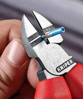 again 50 % easier than the tried and tested KNIPEX high leverage diagonal cutters NEW for diagonal cutters: The option to reapply the tool.