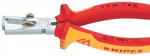 KNIPEX insulated tools 100 % tested, one by one Combination Pliers with gripping zones for flat and round material, suitable for versatile use with cutting edges for soft and hard wire long cutting