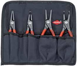 Circlip Pliers Sets 4 parts tool roll made of hard-wearing polyester fabric with practical, adjustable quick