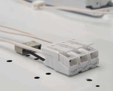 488 Power Supply Connectors 294 Series External connection of solid, stranded and fi ne-stranded connectors Universal conductor termination (AWG, metric) Third contact located at the bottom of