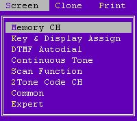 2 SCREEN DESCRIPTION q w e r t y q File menu w Screen menu q Load (p. 4) Loads saved programming data from the specified disk/folder (directly). File table capability is available. w Save (p.