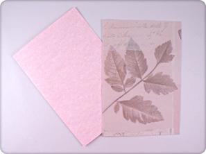 4. Using the Scotch Clear Glue Stick, apply glue to the wrong side of the organic scrapbooking paper, especially around the edges. Attach it to the front of the cardstock lining up all of the edges.