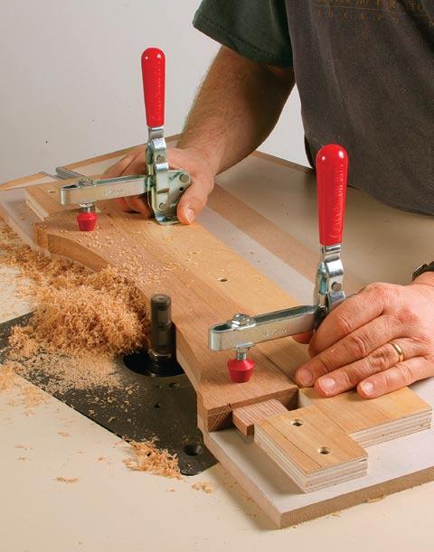I use Masonite because it is stiff enough to stay straight near the center when clamped on the ends.