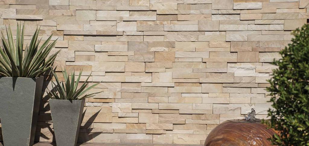 MERIDIAN RUSTIC MAGNIFICENCE By using the crust of quarried stone, selected for its colours and rustic charm, unusual shapes are skillfully cut to create this captivating and natural appearance.