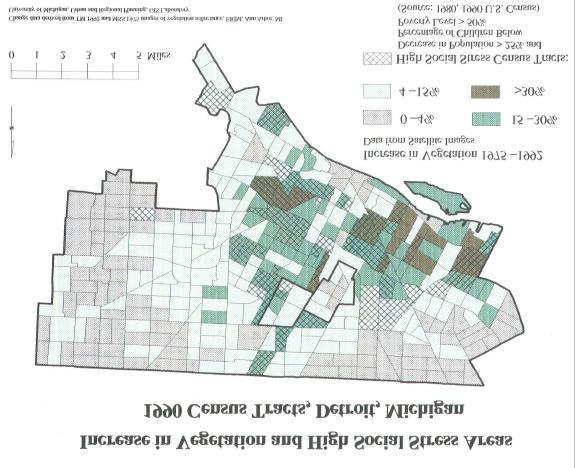 Figure 6. In Figure 6, census tracts with the largest increase in greenness are shown with the darkest green and brown tones.