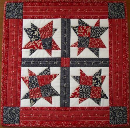 Basically you are making a Sawtooth Star, but forgetting all the rules of piecing. What ever happens happens, and it will be a lovely project when you are done!