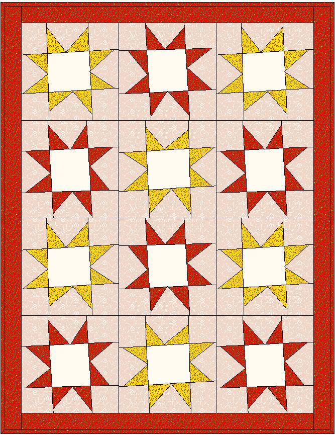 Remember, you can always add borders to make it even bigger! I really like them set on point like this. Or how about this for a kids quilt, with the center square being an eye spy square!