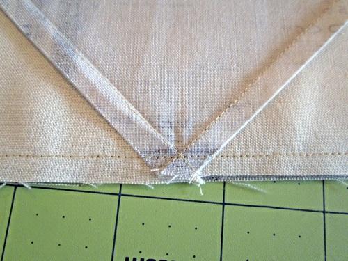 18. Press each seam as sewn, then press the seam toward the base of the first unit. From the wrong side, all seams will be pressed in the same direction. 19.