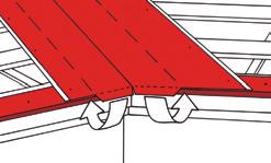 Draw lines on the angled roof valley sheet to indicate the alignment of the sheets to be installed in the roof valley.