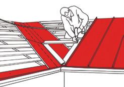 Install the roofing sheets up to the roof valley.