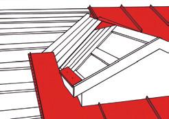 Install roofing sheets up to the dormer s ridge. Do not fix the last sheet but simply press it in place at the seam.