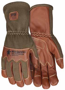 5 brown split cow leather cuff DuPont and Nomex are trademarks