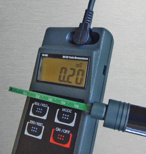 The automatic switch-off function prevents any unnecessary battery consumption. The magnetic field meter is a handy and practical device to measure static or dynamic magnetic fields.