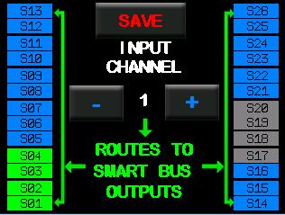 I/O Routing Screen Save Takes you back to the previous screen and saves your routing choices.