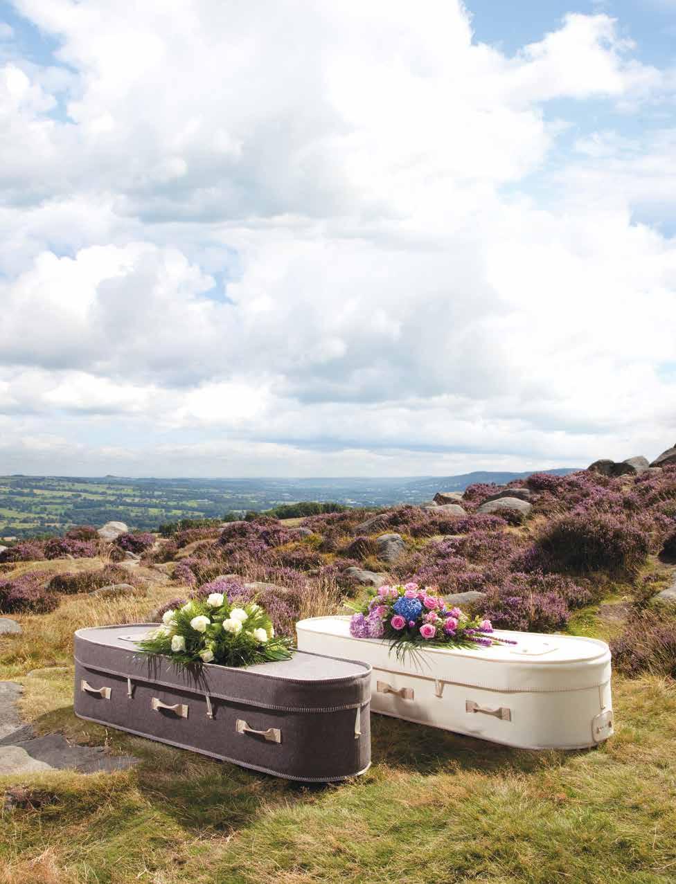 Eco Coffin Collection Natural Woollen Coffin 850 The Hainsworth woollen range of coffins are hand constructed in Yorkshire using pure new British wool and supported on a strong frame made from