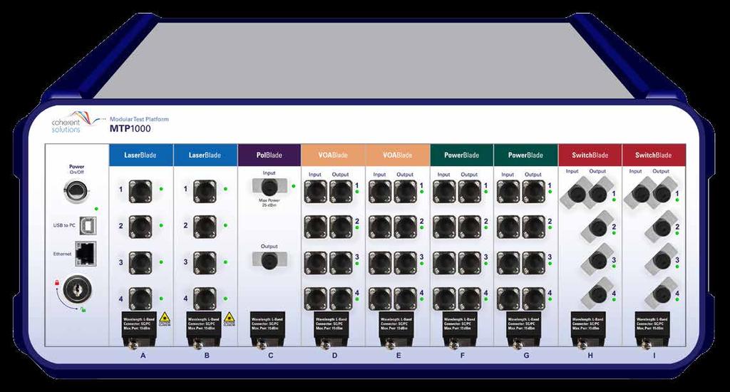 MTP1000 Providing you with unsurpassed versatility, unrivalled stability & uniformity in performance Coherent Solutions MTP1000 holds up to 9 Blades in one single unit and you can control multiple