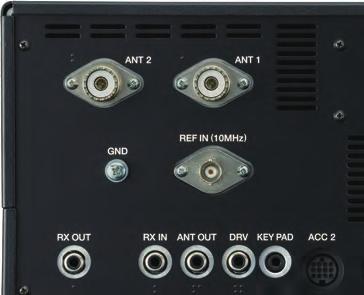 Connector (6 Pin): For Connecting External Antenna Tuner [RX IN] Connector (RCA): For Connecting Receive Only Antenna [RX OUT] Connector (RCA): For Connecting External Receiver [DRV] Connector (RCA):
