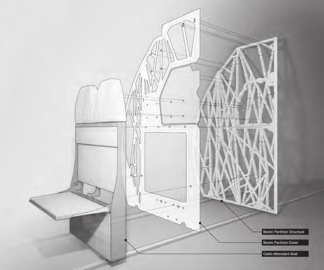 After inputting the necessary constraints, Airbus was able to create a partition that was 45% lighter and required 95% less raw materials to produce.