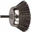 Cup brushes are especially effective on aluminum, cast iron, brass, copper and hardened steels.