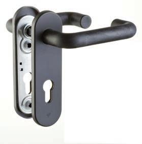 Accessories Handles Plate with handle and cylinder hole. For fire resistant doors and panic exit fire resistant doors EN179.