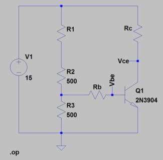1 Transistor DC Characterization Figure 1: Test Circuit Under Investigation 1.1 Calculations for DC Bias Network Figure 1 is a circuit which will be used to plot the I C V.V CE curves.