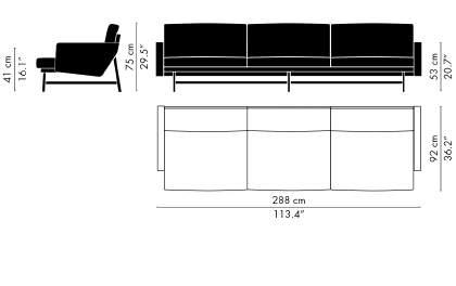 CHRISTIANSHAVN 1 2 3 4 5 PL112 2-seater sofa, matt polished stainless steel frame 8,050 8,474 9,692 11,571 12,763 18,483 PL113 3-seater sofa, matt polished stainless steel frame 11,791 12,411 13,419