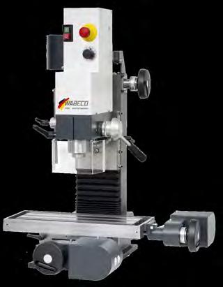 WABECO milling machines > F1200-C with installed stepper motors F1200-C F1200-C hs 24 precise vertical milling machines in-house design and production with dovetail guides the space savers for metal