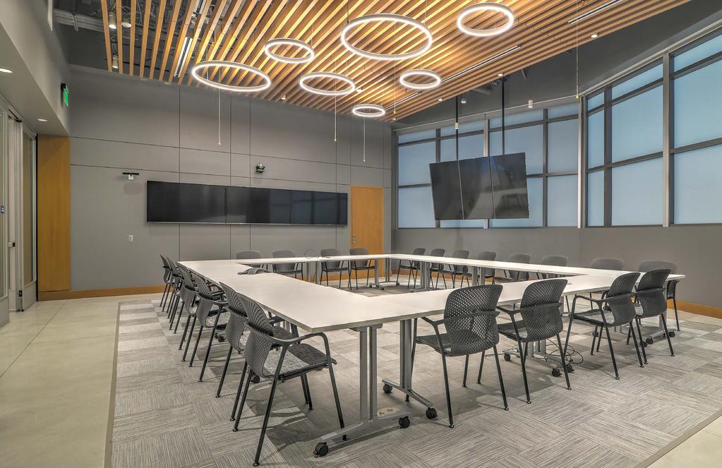 Connect Here. You need space to conduct that big presentation, but not just any space will do. Meet in the stateof-the-art conference center with mezzanine and Oblong system.