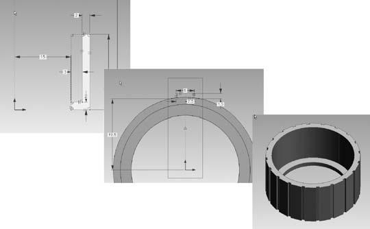 Figure 6b: Tyre modelling approach based on a more complex sketched profile Figure 6c: Tyre modelling approach based on a revolved X-section Those familiar with 3D CAD modelling will recognise that