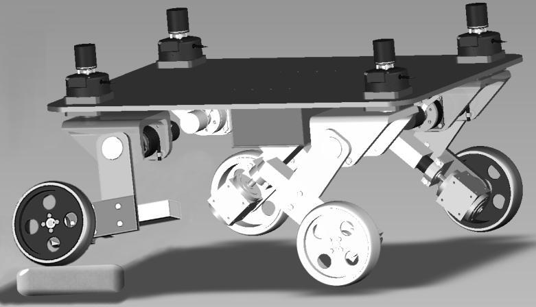 Solid State Phenomena Vols. 147-149 45 Fig. 3 Model of all-terrain mobile robot Figure 3 presents the model of the vehicle. The prototype will be built from four almost identical units.
