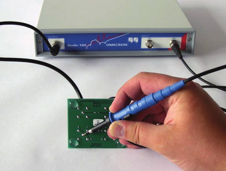 Bode 100 User Manual Figure 9-28: Touching the DUT s input with the probe s tip Hint: Ensure that the probe s tip is in contact with the DUT s input all the time until the calibration is finished. 7.