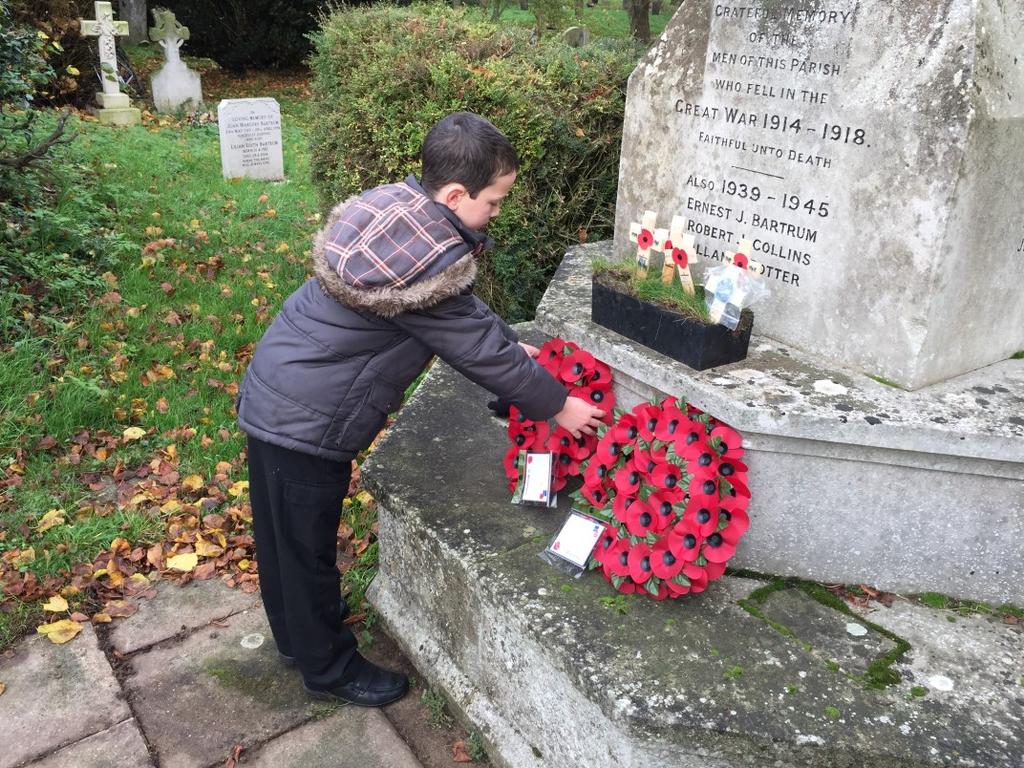 Many thanks to the Chisman family for representing the school on Remembrance Sunday at the service held in Wortham Church. The family laid a Poppy wreath at the War memorial from the school.