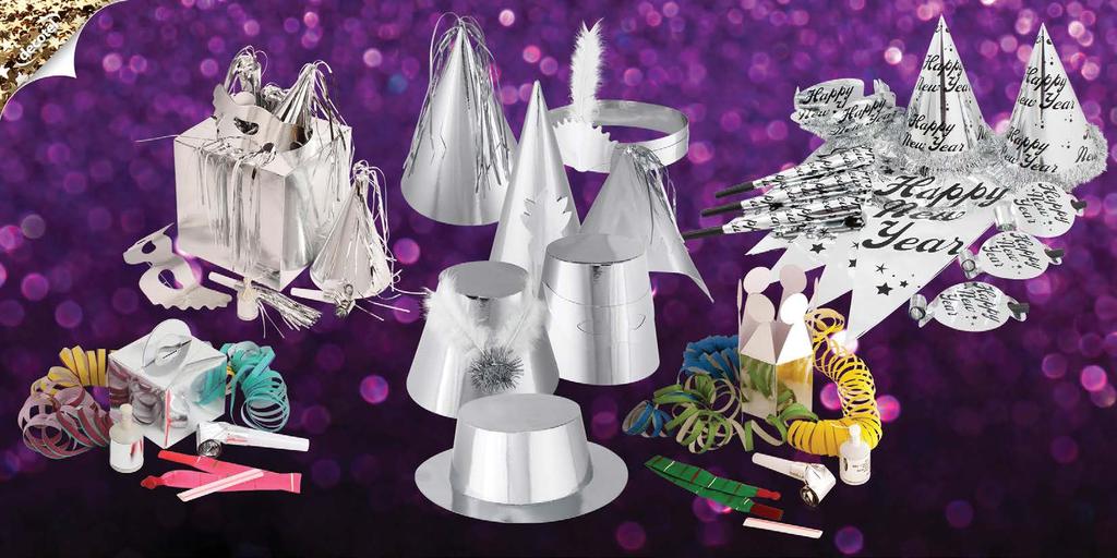 Instant Party Box for 10 Full size Silver Match Party Hats Fantastic value! The most time efficient way to partify your events.