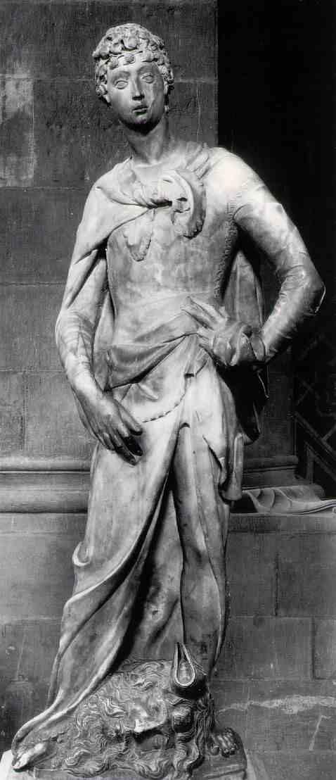 first nude sculpture of the Renaissance and its nudity caused a shock 1 st to develop the