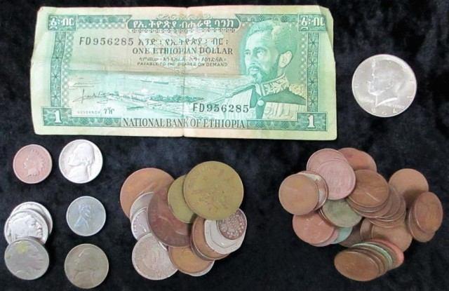 PROPERTY 1964 JFK half dollar, 3 Buffalo nickels, 1943