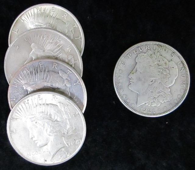 dollars, Washington quarter, Jefferson nickel, Mercury