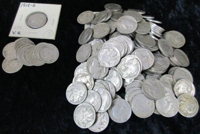 dollars; 1965, 2 1968, 7 Washington quarters; 1964 &