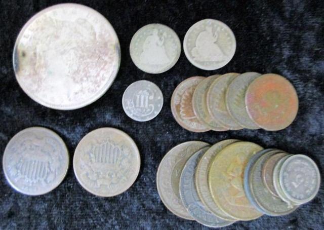 prior, 2 Buffalo nickels, 1943 Steel penny, 54 Wheat pennies 19708
