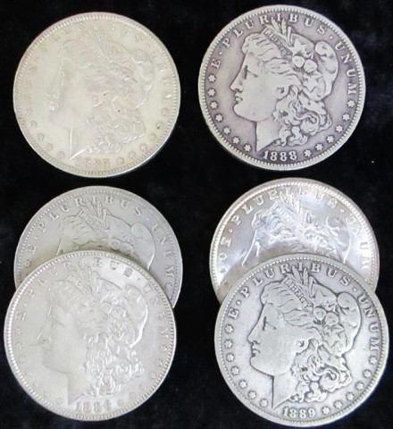 dollars; 1887, 2 1888, 2 1896, 1904