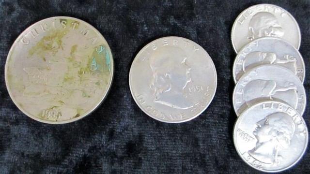JFK half dollar, 3 Wheat pennies 19788 TRUST