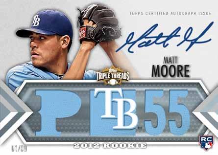 Rookie Autographed Relic Card AUTOGRAPHED TRIPLE RELICS (1 PER BOX) Rookies & Future Phenoms Autographed Relic Base Cards Over 50 up-and-coming MLB stars. These cards will be SIGNED ON CARD.