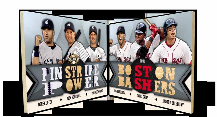 TRIPLE RELICS (1 PER BOX) Relic Double Combos Card Triple Threads Relic Double Combos 6 BOOK cards featuring 6 players and 6 relics. # d to 18.