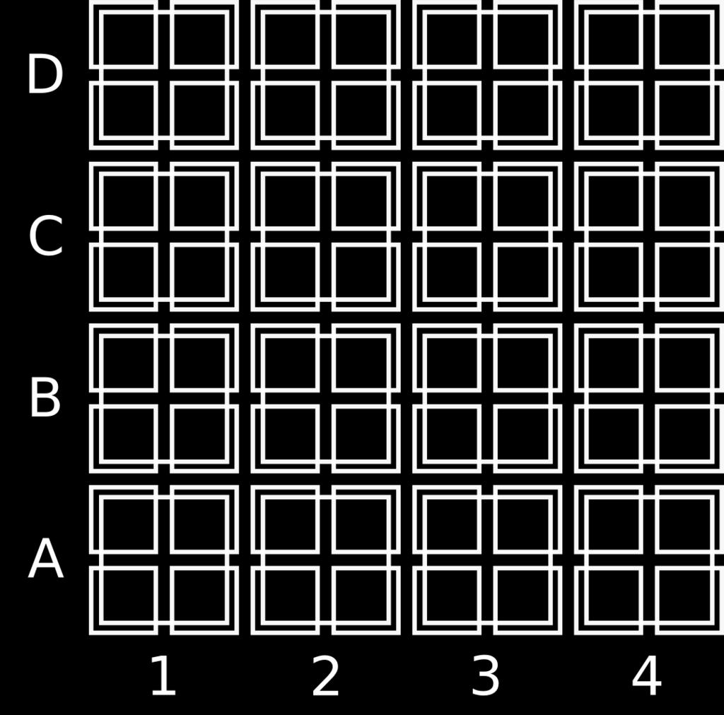 Figure : Schematics of the Vikuiti (left) and Mylar (right) matrices. The crystals are represented by black squares, the Vikuiti foil is in blue and the Mylar foil in yellow.